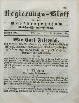 Nr. 36 : 21. Dezember 1850