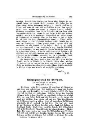 Meinungsaustausch der Leserinnen : (an eine Kollegin auf dem Lande)