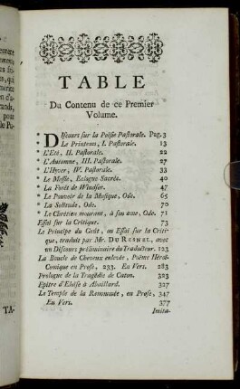 Table Du Contenu de ce Premier Volume