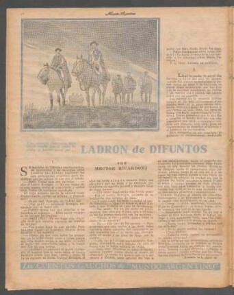 Ladrón de difuntos : Los cuentos de gauchos de "Mundo Argentinos"