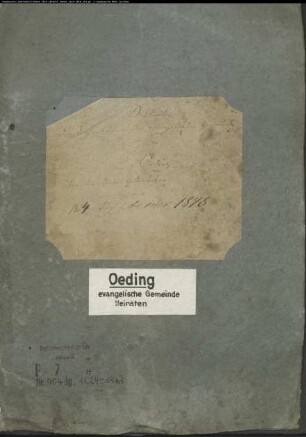 Kirchenbuchduplikate der Evangelischen Gemeinde Oeding (Heiraten 1824-1848, Jahrgang 1848 beschädigt). (Gemeinde: Oeding, Evangelische Gemeinde)