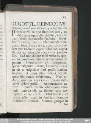 Io. Gottl. Heineccius.
