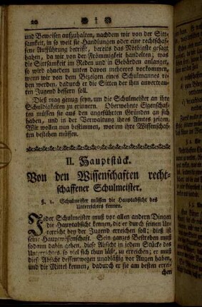 II. Hauptstück. Von den Wissenschaften rechtschaffener Schulmeister.