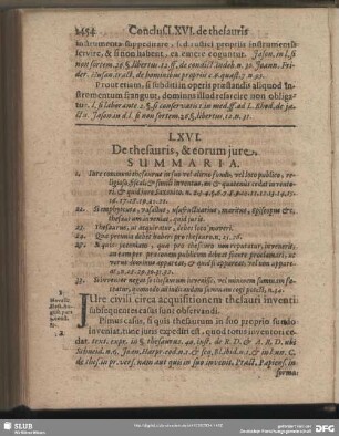 LXVI. De thesauris, & eorum iure