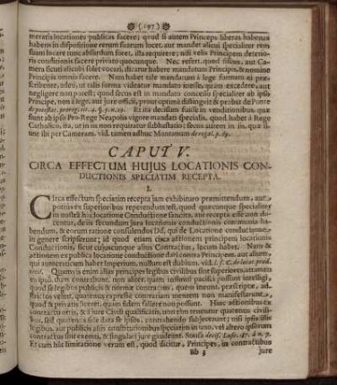 Caput V. Circa Effectum Huius Locationis Conductionis Speciatim Recepta