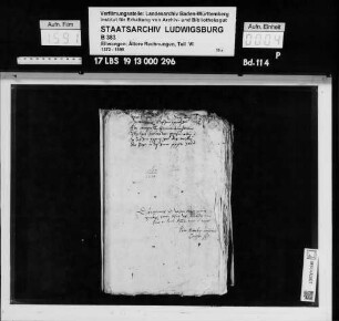 Rechnung des Amts Tannenburg