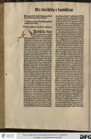Liber Augustini de obedientia et humilitate.