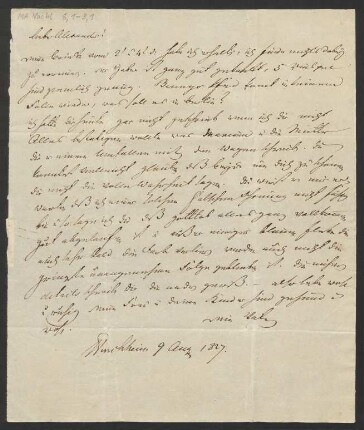 Brief an Alexander Mendelssohn : 09.08.1827