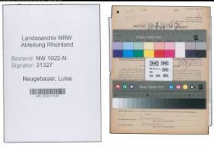 Entnazifizierung Luise Neugebauer , geb. 11.09.1897 (Postbeamtin)