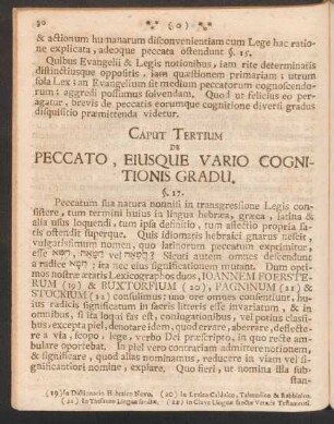 Caput Tertium de Peccato, Eiusque Vario Cognitionis Gradu.