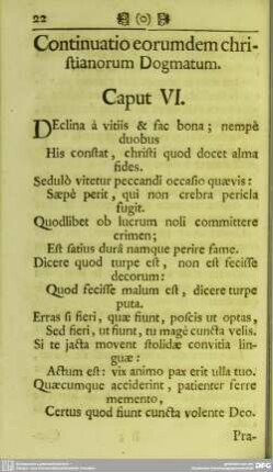 Continuatio eorumdem christianorum Dogmatum. Caput VI