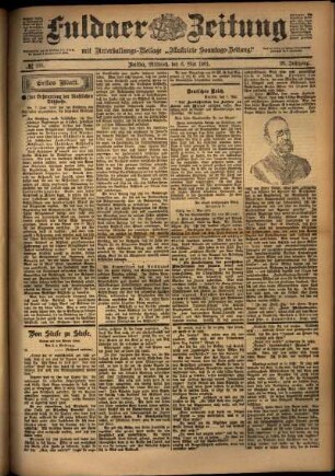 Erste Ausgabe vom Mittwoch, den 08. Mai 1901.