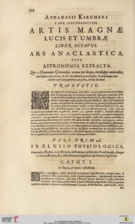 Liber Octavus: Ars Anaclastica, sive Astronomia refracta