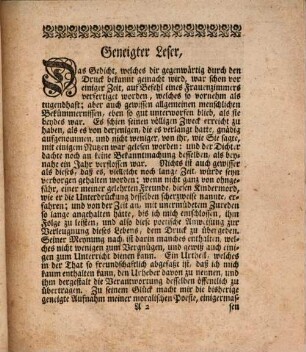 Die vergnügte Einsamkeit : ein moralisches Gedicht