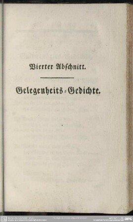 Vierter Abschnitt. Gelegenheits-Gedichte