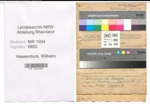 Entnazifizierung Wilhelm Hassenburs , geb. 09.09.1900 (Kaufm.Angestellter)