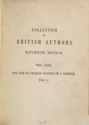 The life of Charles Dickens, 1