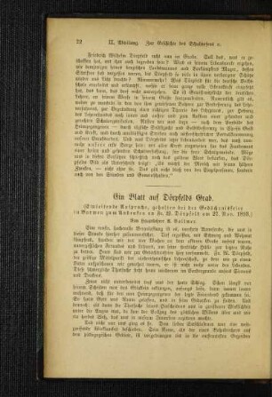¬Ein¬ Blatt auf Dörpfelds Grab : (einleitende Ansprache, gehalten bei der Gedächtnisfeier in Barmen zum Andenken an Fr. W. Dörpfeld am 27. Nov. 1893)