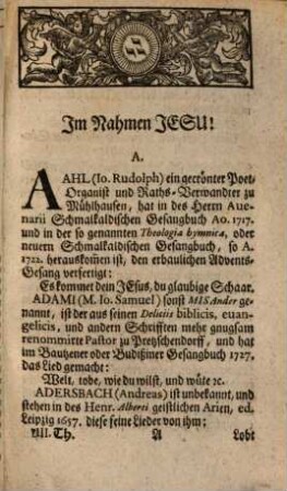 Johann Caspar Wetzels Hymnopœographia, oder Historische Lebens-Beschreibung der berühmtesten Lieder-Dichter, Vierter Theil