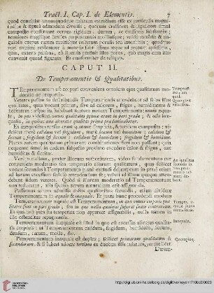 Caput II: De Temperamentis et qualitatibus