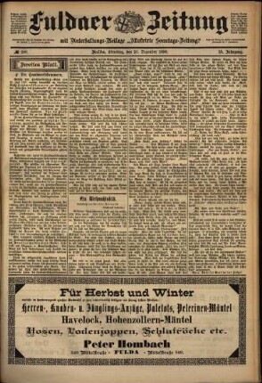 Zweite Ausgabe vom Dienstag, den 20. Dezember 1898.