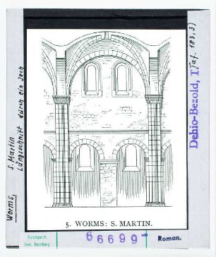 Worms: St. Martin, Längsschnitt durch ein Joch