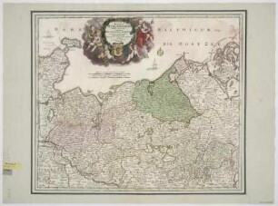 Karte von dem Herzogtum Mecklenburg, 1:460 000, Kupferstich, vor 1716