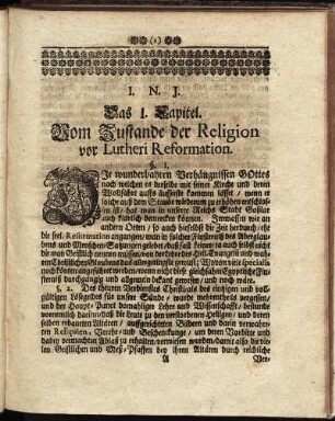 I.N.J. Das I. Kapitel. Vom Zustande der Religion vor Lutheri Reformation.