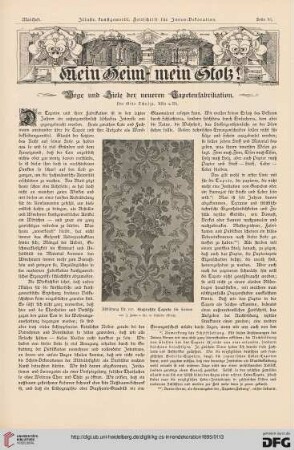 Wege und Ziele der neueren Tapetenfabrikation