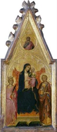 Thronende Madonna mit Kind und zwei weiblichen Heiligen