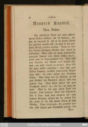 Neuntes Kapitel. Vom Reiben.