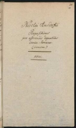 Propositiones pro asserendis dogmatibus curiae Romanae, 1530