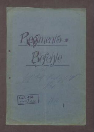 Regiments-Befehle des Freiwilligen-Regiments von Baumbach