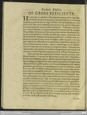 Caput XXIII. De Causa Efficiente