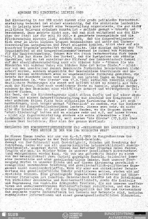 Kongreß und Kirchentag Leipzig 1989