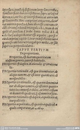CAPUT TERTIUM De proportione.