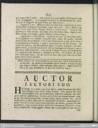 Auctor Lectori Suo