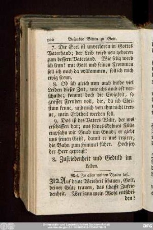8. Zufriedenheit und Geduld im Leiden.