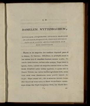 Ad Danielem Wyttenbachium
