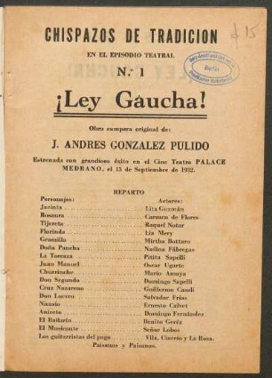1933002600: ¡Ley gaucha! : (versión teatral)