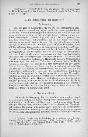 2. Die Ablagerungen des Inlandeises.