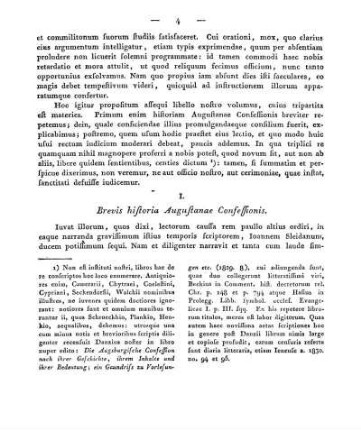 I. Brevis historia Augustanae Confessionis
