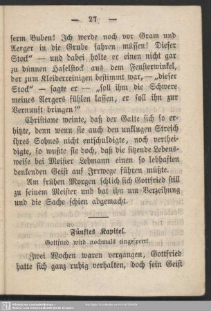 Fünftes Kapitel. Gottfried wird nochmals eingesperrt