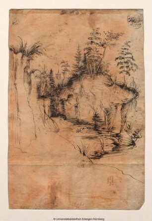 Eine flüchtige Kopie nach der Landschaft des Hieronymusstiches von Dürer B 61