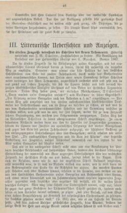 46-53 Litterarische Uebersichten und Anzeigen