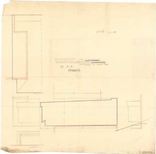 Billing, Hermann; Singen; Krankenhaus - Hauptbau, Hauptfassade und Seitenfassade, Fensterbänke im EG (Details)