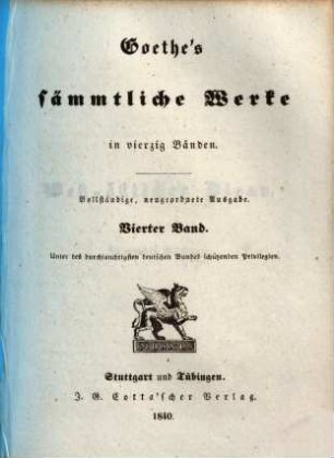 Goethe's sämmtliche Werke : in vierzig Bänden, 4. West-östlicher Divan