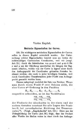 IV. Kapitel. Metrische Eigenschaften der Curven.