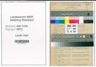 Entnazifizierung Karl Lorek , geb. 23.10.1899 (Markenmeister)