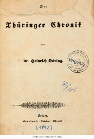 Der Thüringer Chronik